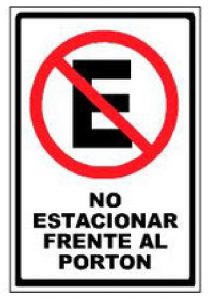 letrero no estacionar