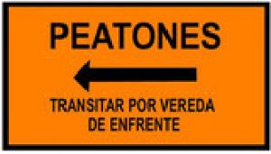 letrero peatones miniatura