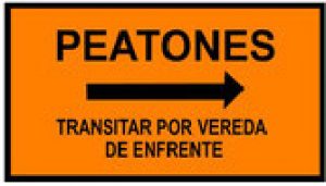 cartel peatones miniatura